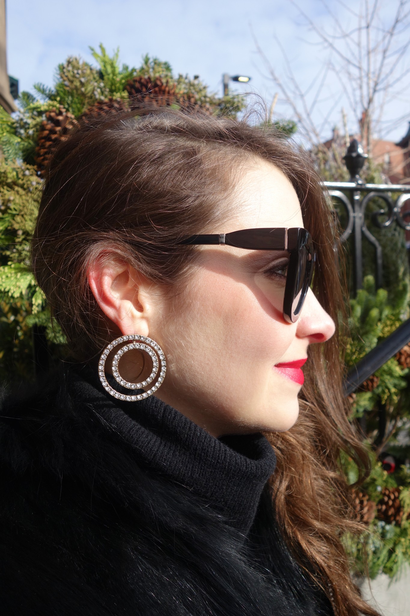 j.crew sparkle double circle earrings, statement earrings